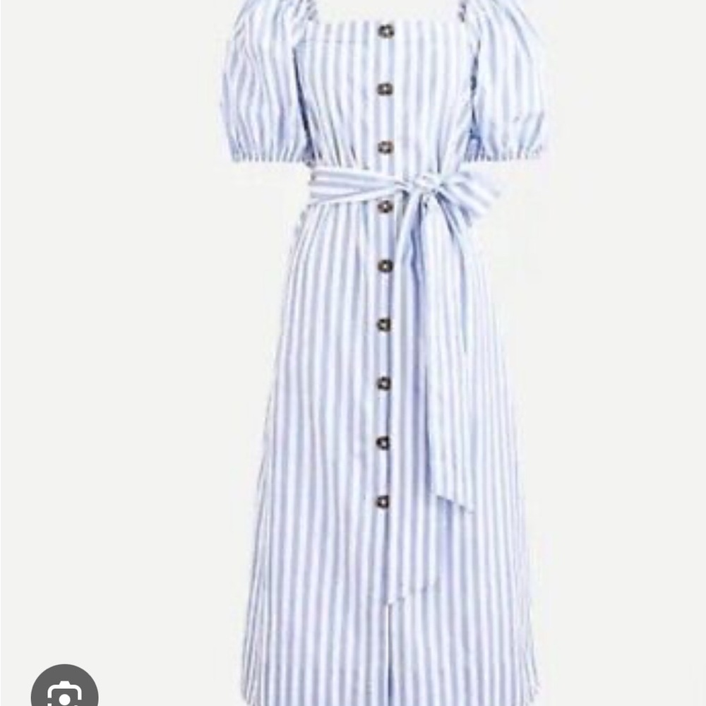 J. Crew Blue and White Midi Dress